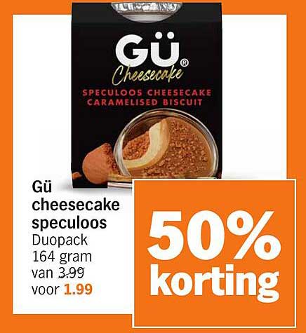 Gü cheesecake speculoos Duopack 164 gram van 3.99 voor 1.99