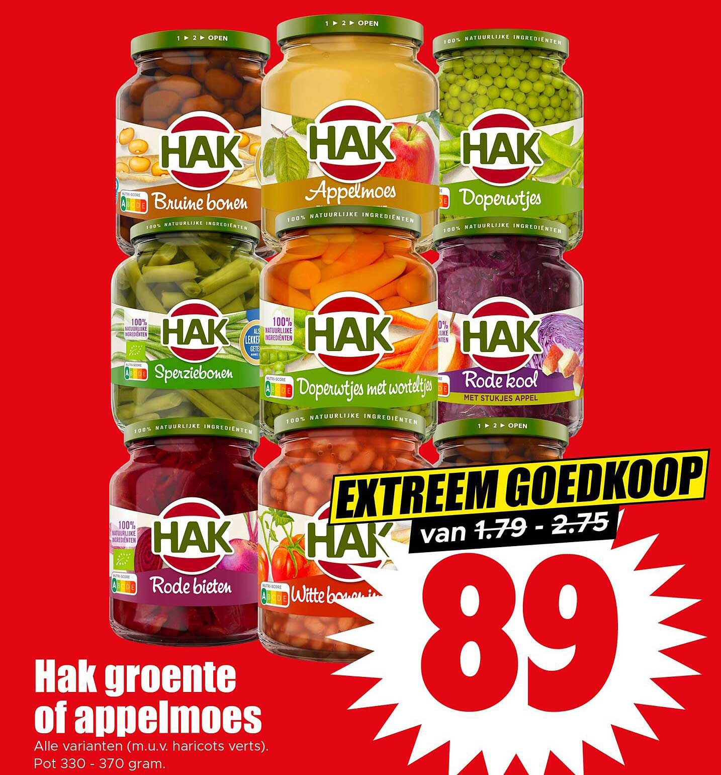 Hak groente of appelmoes