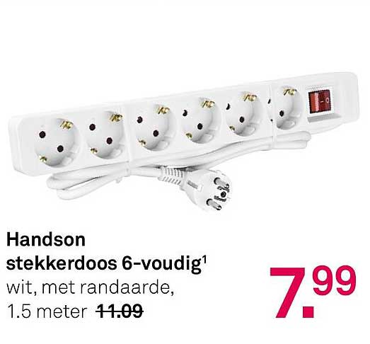 Handson stekkerdoos 6-voudig