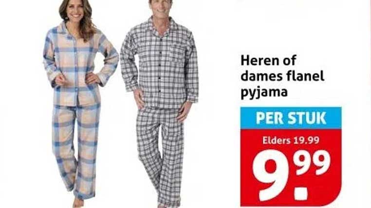Heren of dames flanel pyjama
