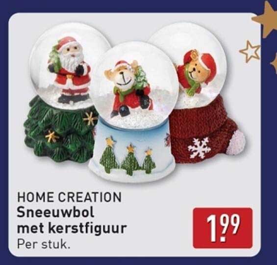 HOME CREATION Sneeuwbol met kerstfiguur
