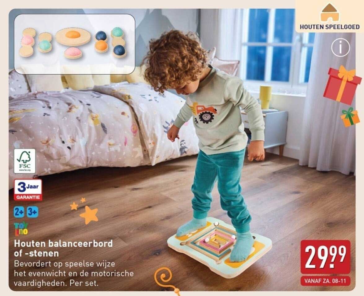 Houten balanceerbord of -stenen