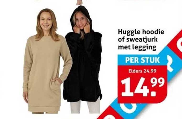 Huggle hoodie of sweatjurk met legging