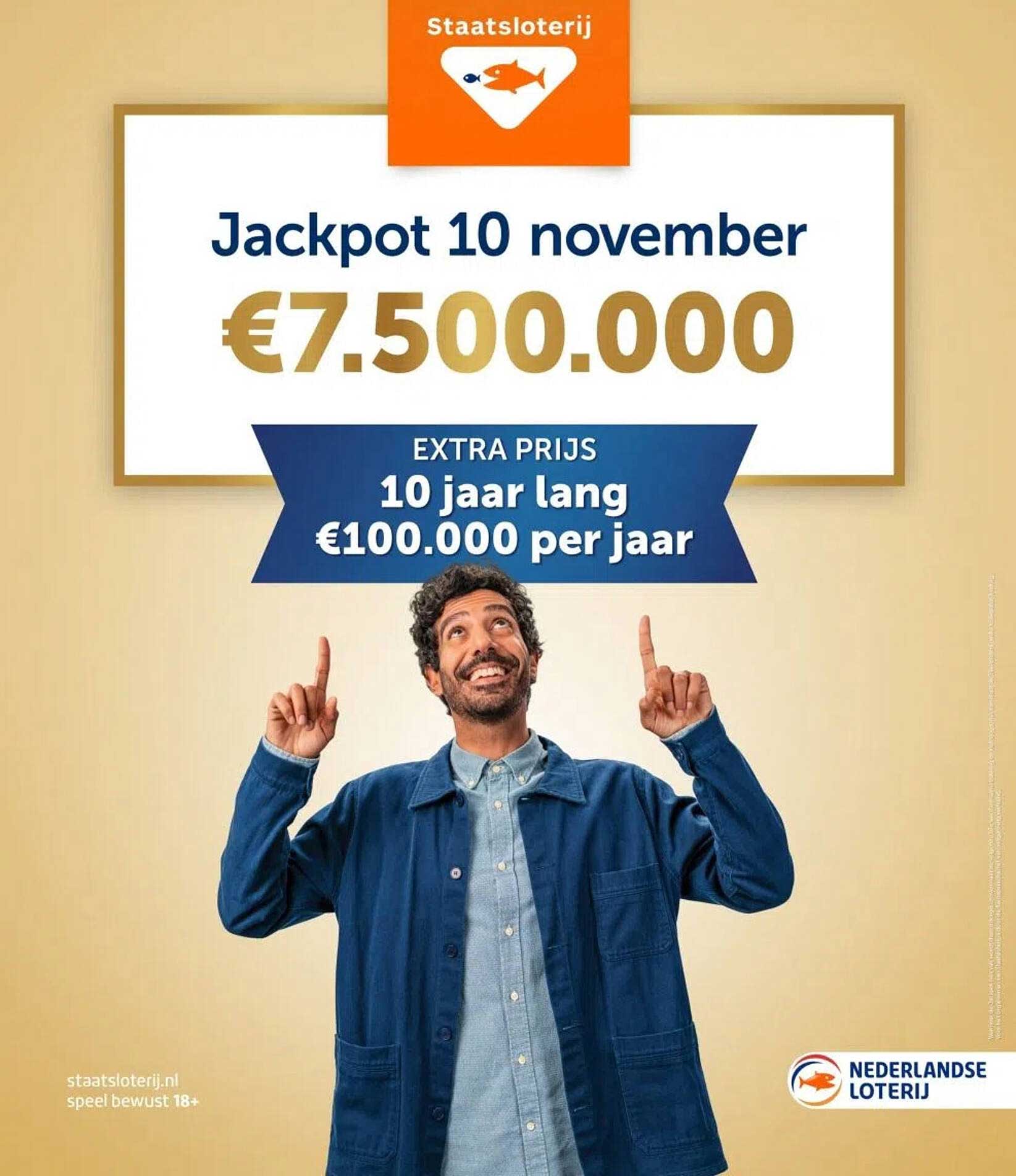 Jackpot 10 november €7.500.000