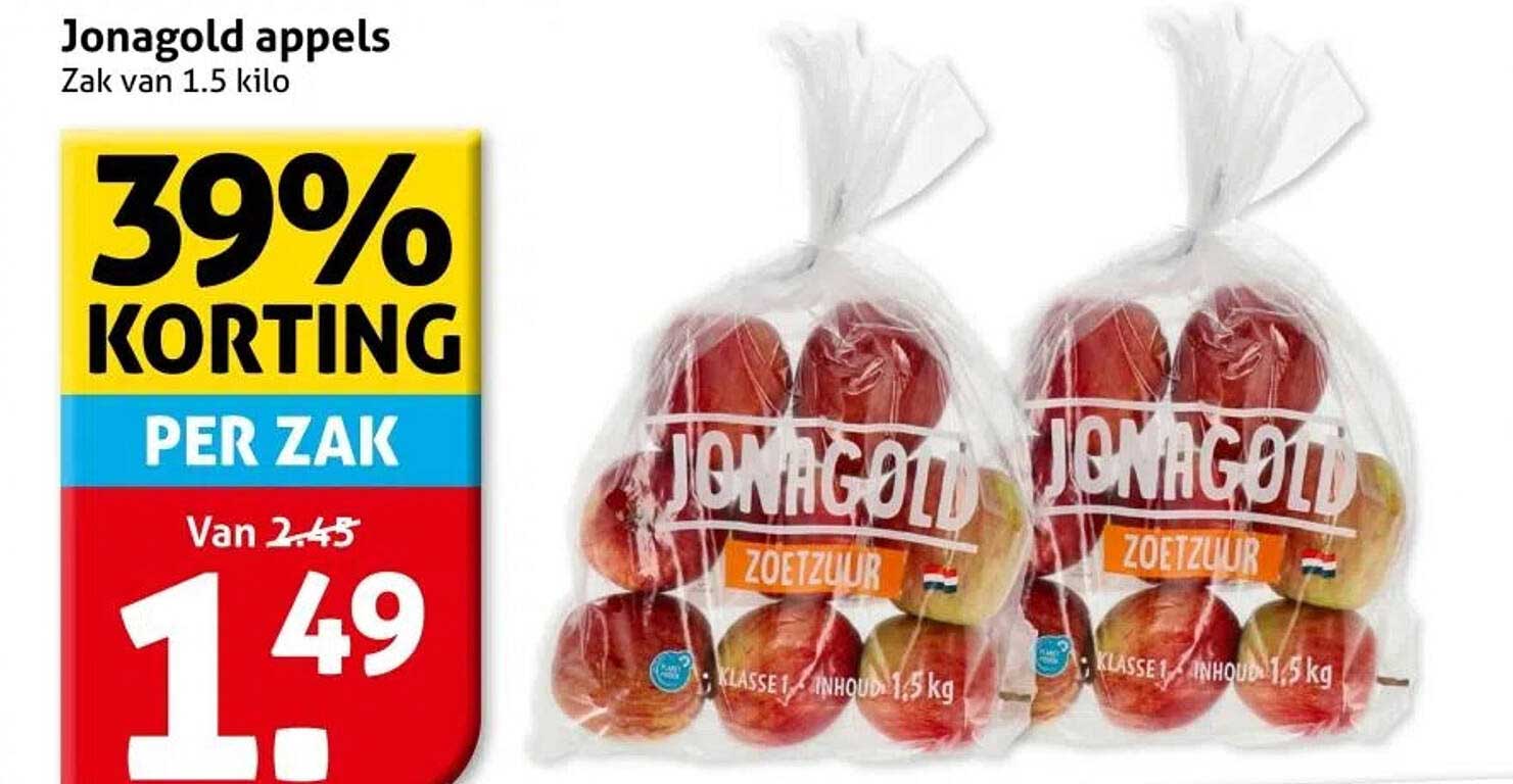 Jonagold appels, Zak van 1.5 kilo