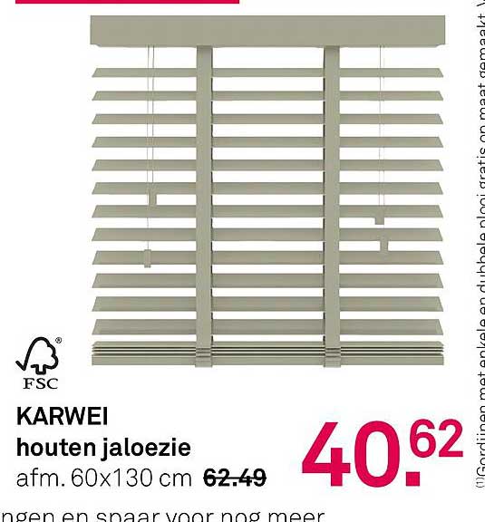 KARWEI houten jaloezie afm. 60x130 cm