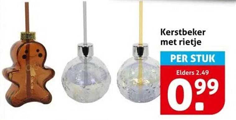 Kerstbeker met rietje