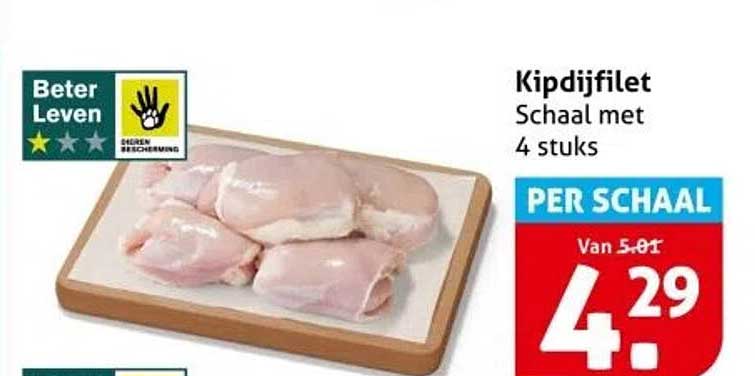 Kipdijfilet Schaal met 4 stuks