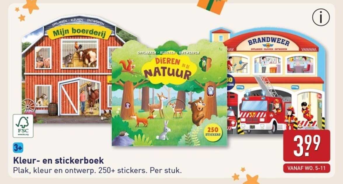 Kleur- en stickerboek