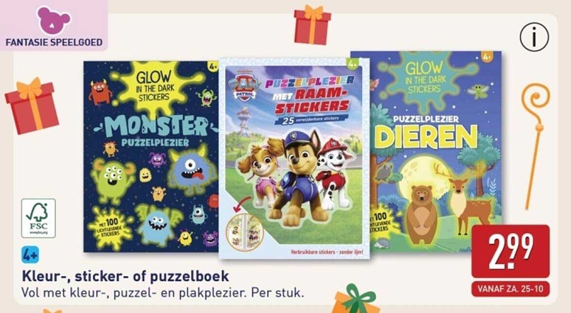 Kleur-, sticker- of puzzelboek