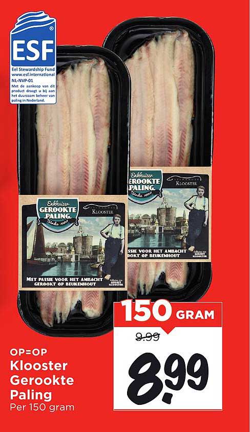 Klooster Gerookte Paling Per 150 gram