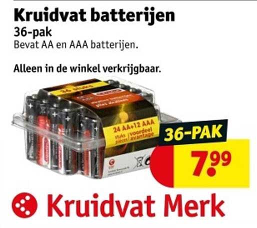 Kruidvat batterijen 36-pak