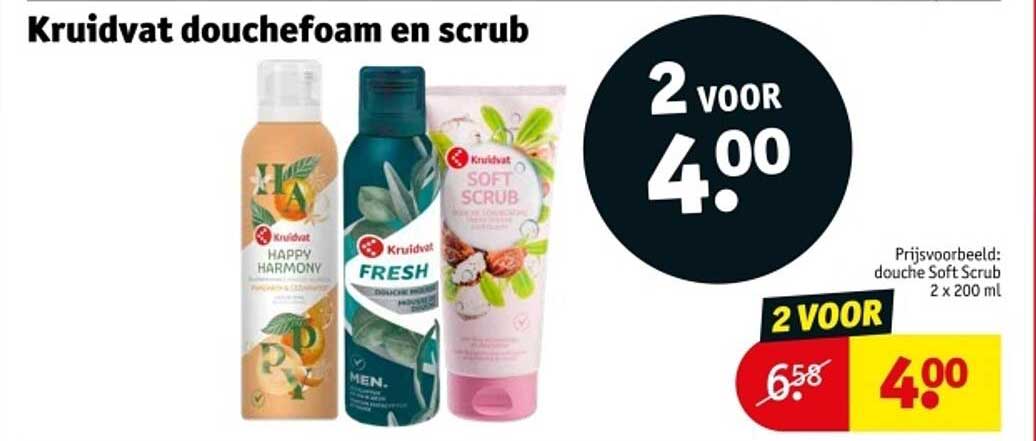 Kruidvat douchefoam en scrub