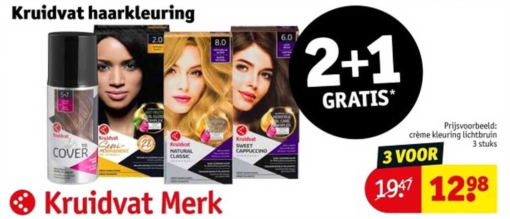 Kruidvat haarkleuring 2+1 GRATIS