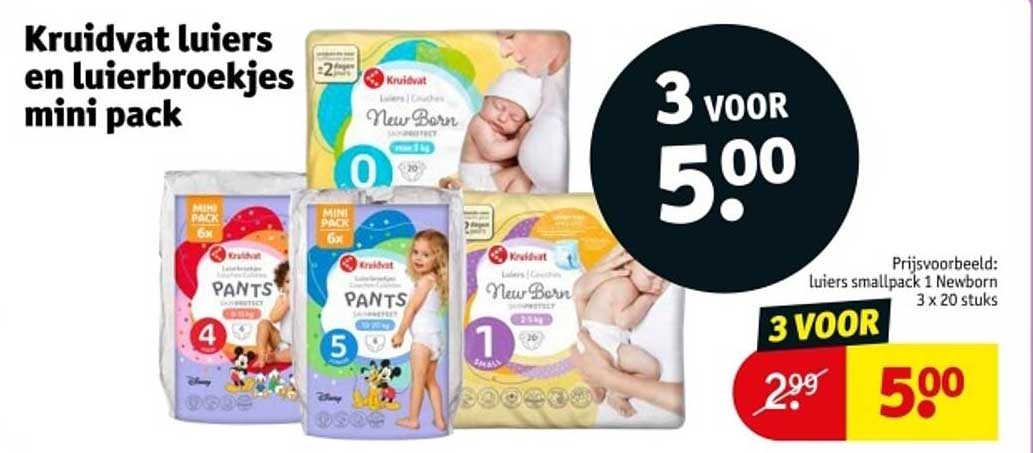 Kruidvat luiers en luierbroekjes mini pack