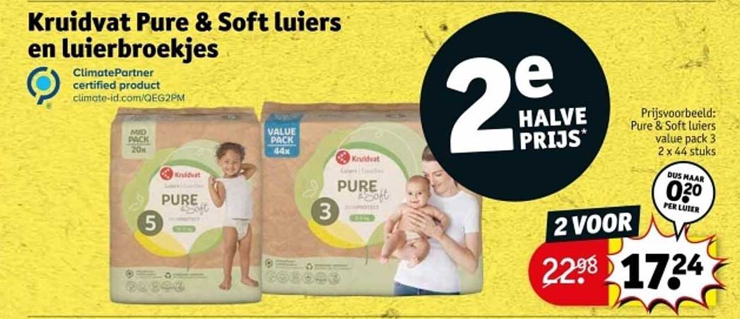 Kruidvat Pure & Soft luiers en luierbroekjes