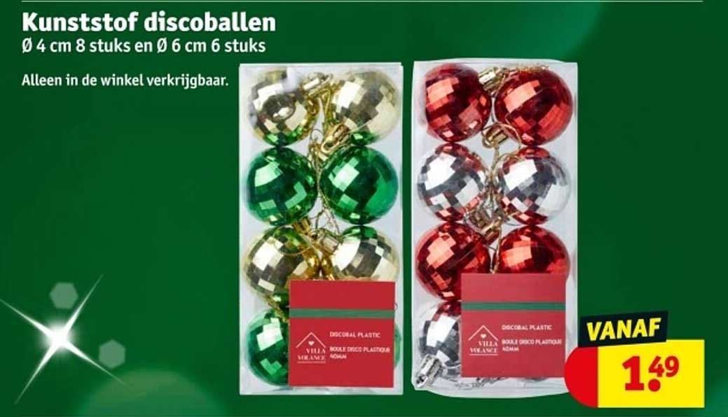 Kunststof discoballen Ø 4 cm 8 stuks en Ø 6 cm 6 stuks