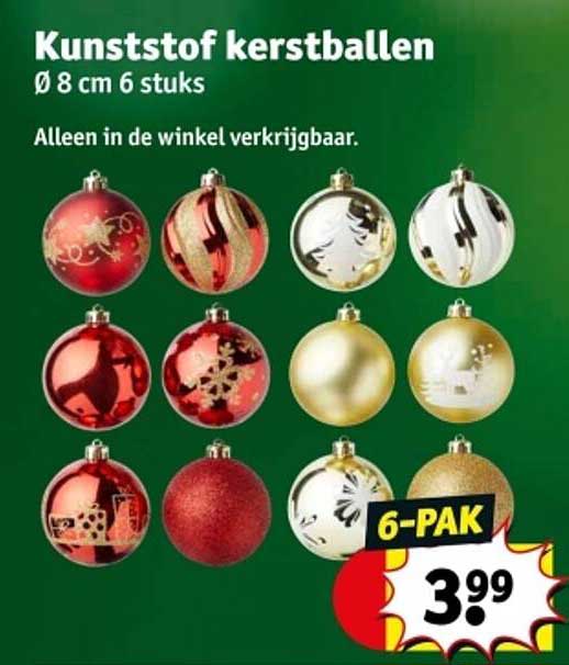Kunststof kerstballen Ø 8 cm 6 stuks