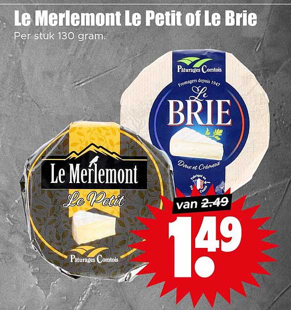 Le Merlemont Le Petit of Le Brie per stuk 130 gram