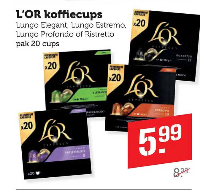 L'OR koffiecups pak 20 cups
