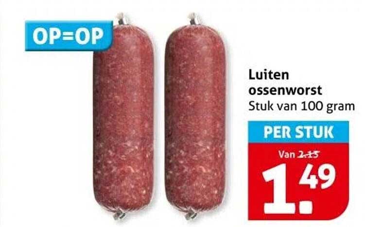 Luiten ossenworst Stuk van 100 gram
