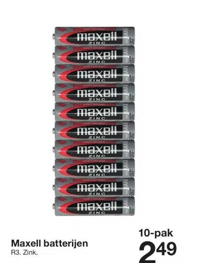 Maxell batterijen R3. Zink.