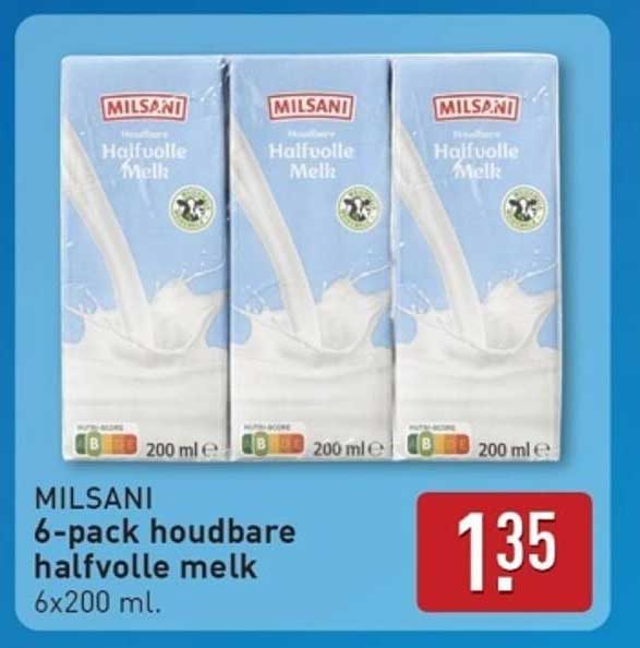 MILSAN 6-pack houdbare halfvolle melk