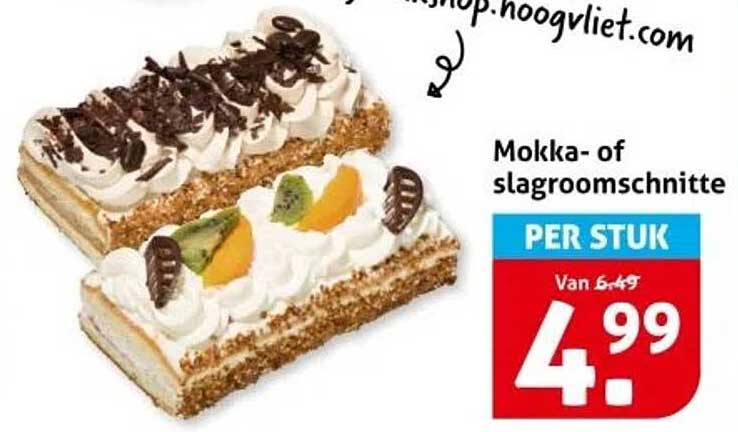 Mokka- of slagroomschnitte