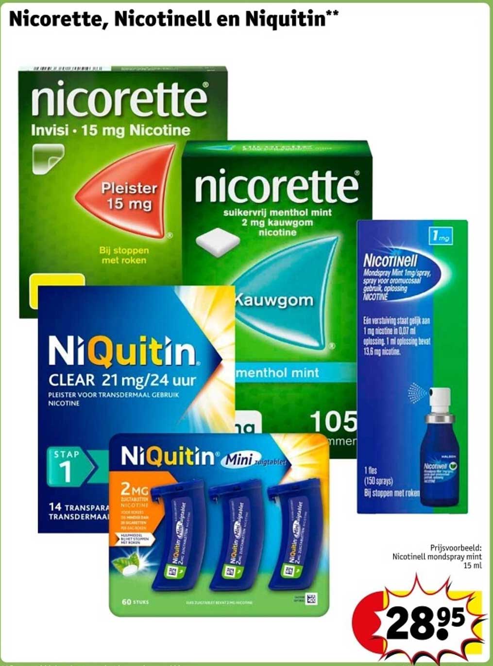 Nicorette, Nicotinell En Niquitin** Aanbieding bij Kruidvat ...