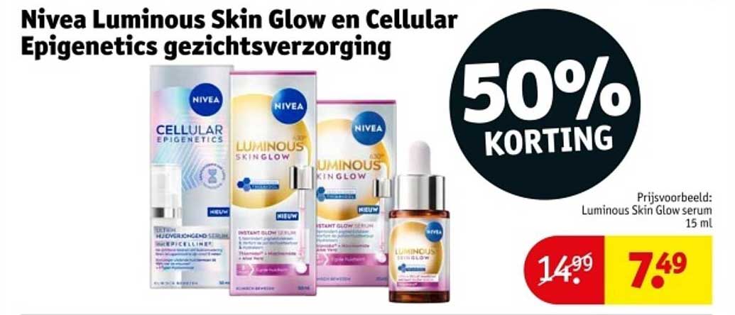 Nivea Luminous Skin Glow en Cellular Epigenetics gezichtsverzorging