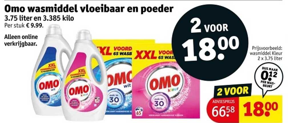 Omo wasmiddel vloeibaar en poeder