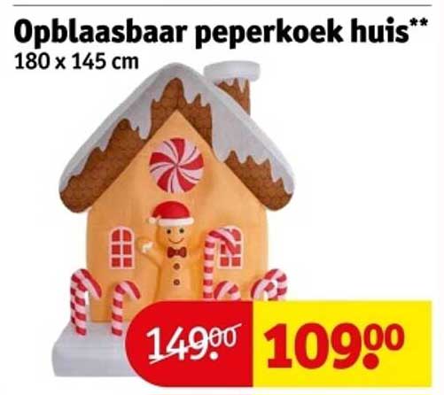 Opblaasbaar peperkoek huis** 180 x 145 cm