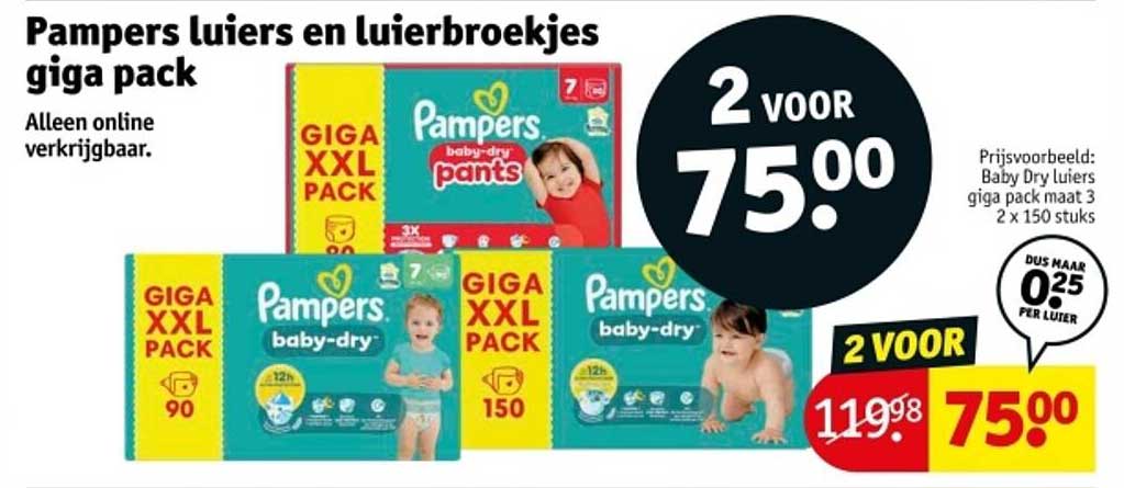 Pampers luiers en luierbroekjes giga pack