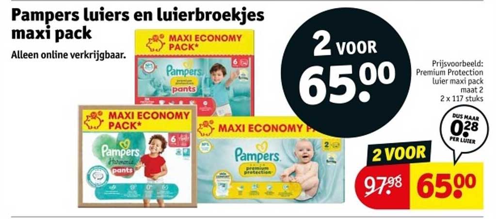 Pampers luiers en luierbroekjes maxi pack