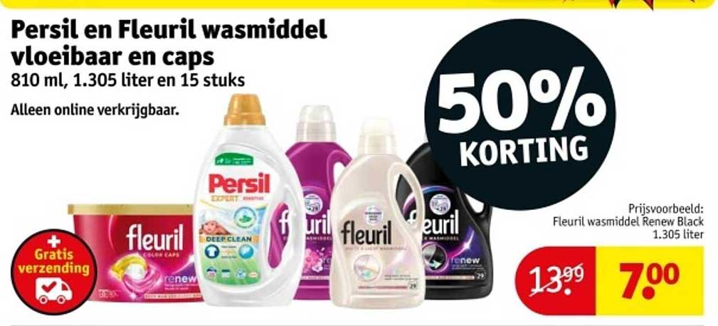 Persil en Fleurl wasmiddel vloeibaar en caps