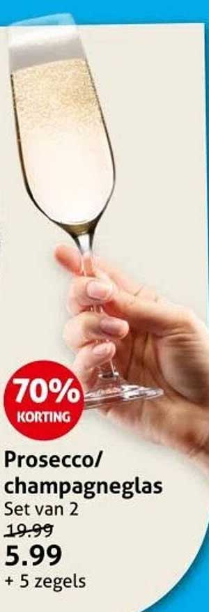 Prosecco/champagneglas Set van 2