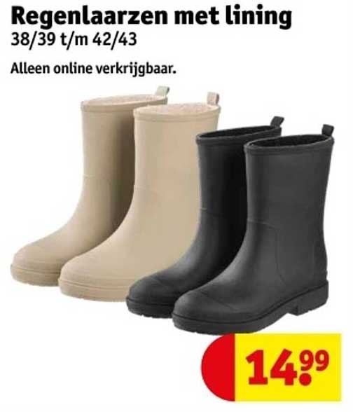 Regenlaarzen met lining 38/39 t/m 42/43