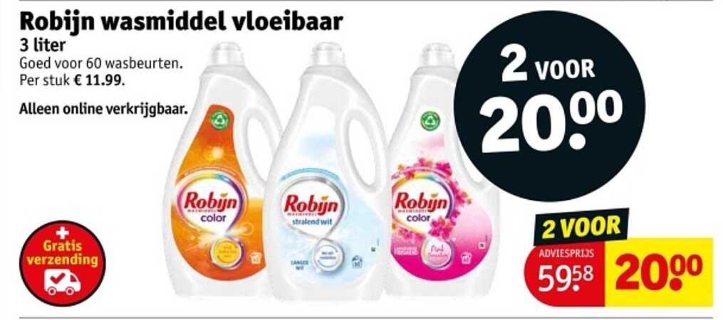 Robijn wasmiddel vloeibaar 3 liter