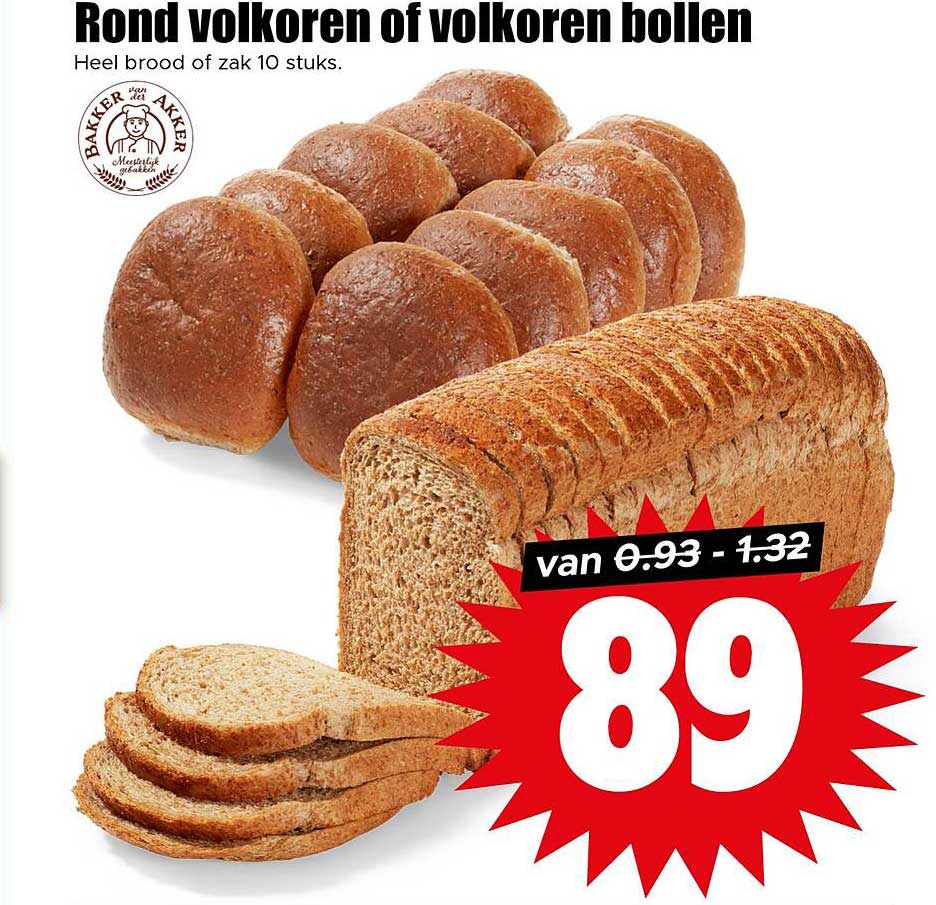 Rond volkoren of volkoren bollen