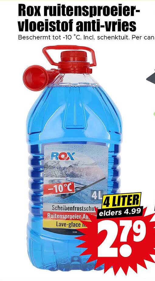 Rox ruitenspoeier-vloeistof anti-vries