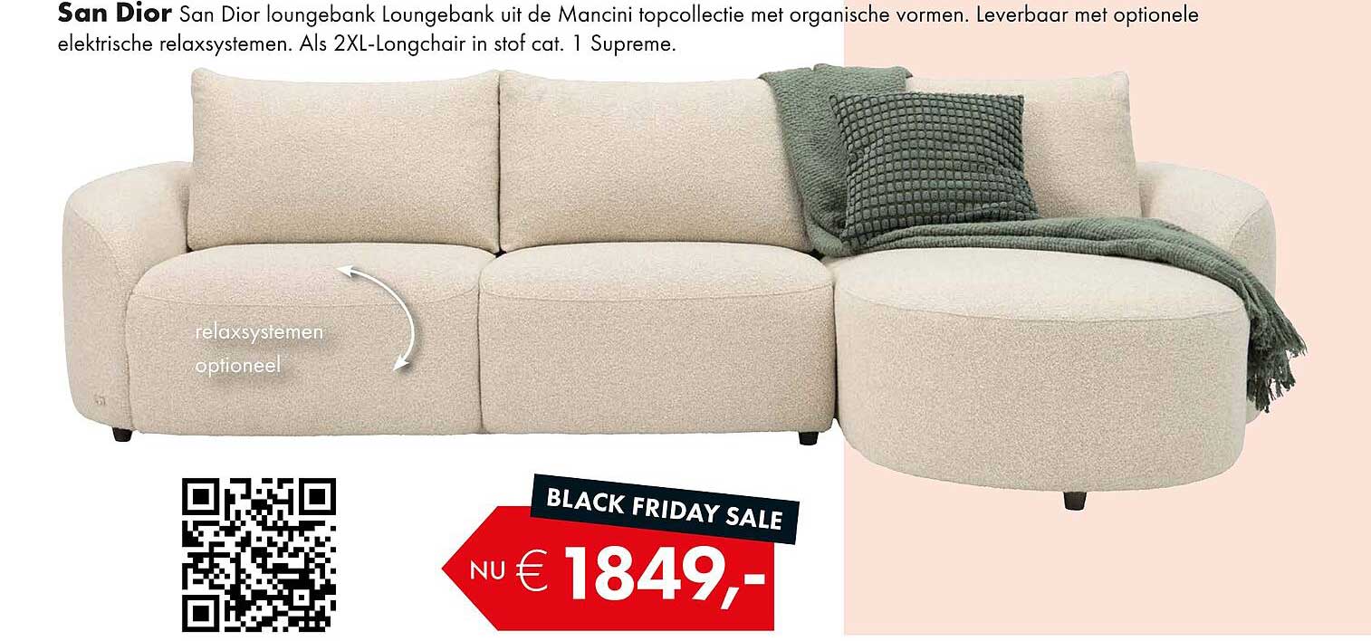 San Dior loungebank uit de Mancini topcollectie