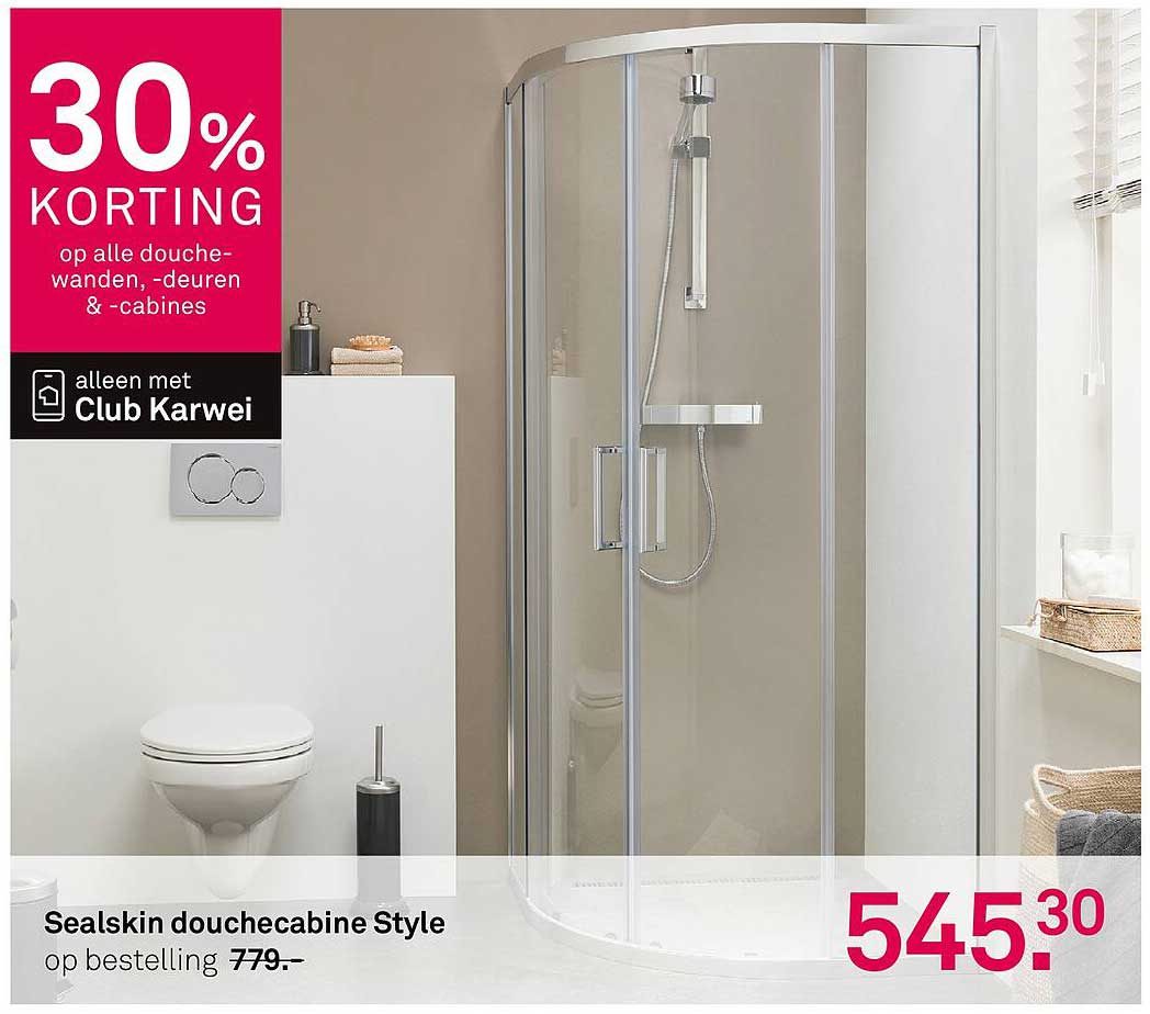 Sealskin douchecabine Style op bestelling 779.-