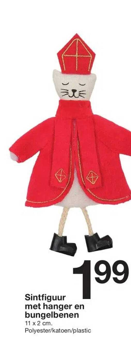 Sintfiguur met hanger en bungelbenen