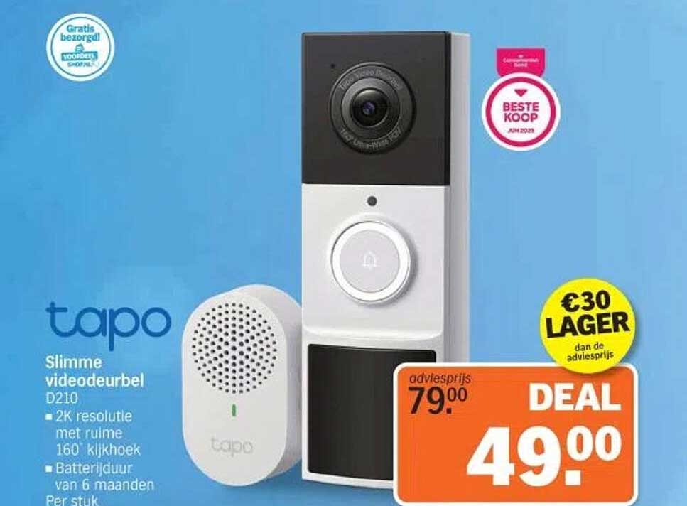 Slimme videodeurbel D210