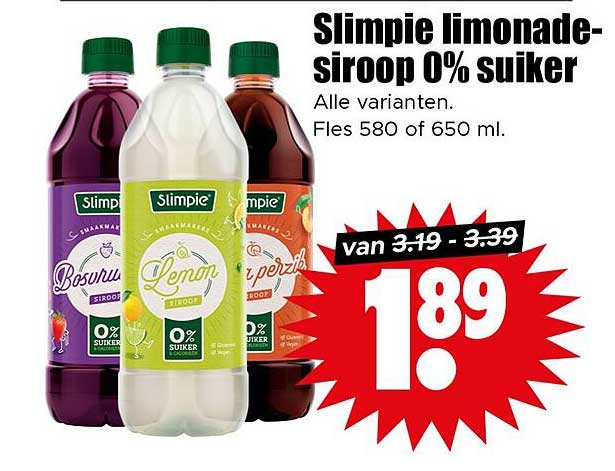 Slimpie limonade-siroop 0% suiker