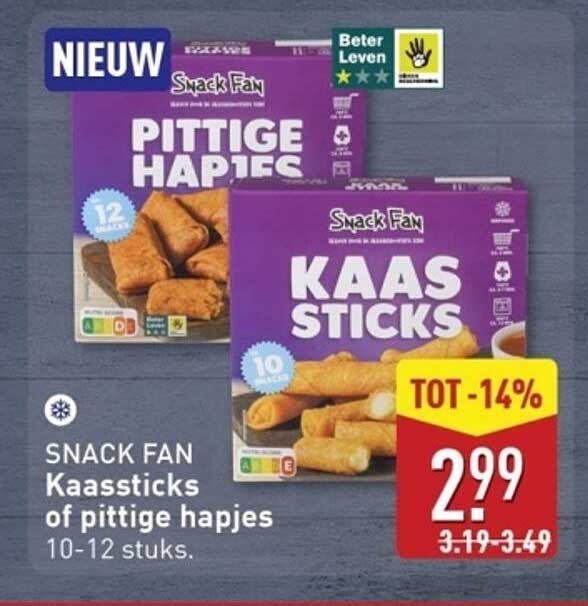 SNACK FAN Kaassticks of pittige hapjes 10-12 stuks