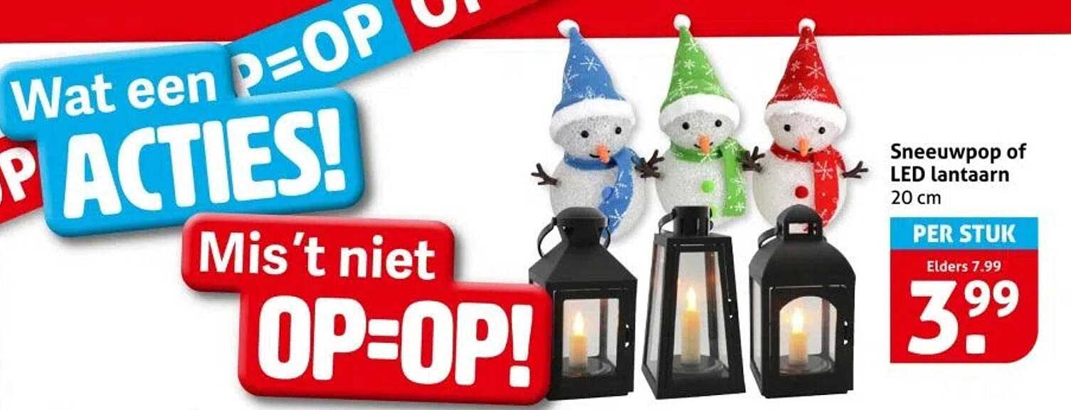 Sneeuwpop of LED lantaarn 20 cm