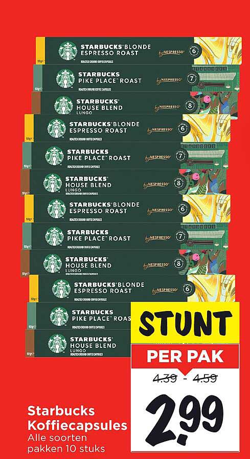 Starbucks Koffiecapsules Alle soorten pakken 10 stuks