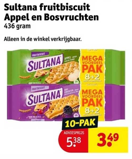 Sultana fruitbiscuit Appel en Bosvruchten 436 gram