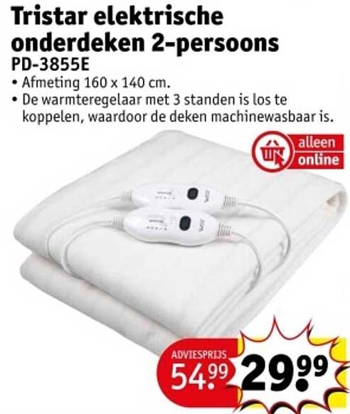 Tristar elektrische onderdeken 2-persoons PD-3855E